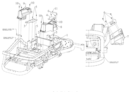 Platform Diagram and Parts List for ZT2-54KW (17RIEACI010)(2020) Cub Cadet Lawn Tractor